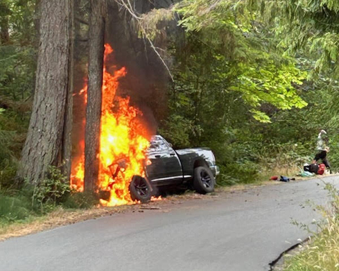 Whims Rd. truck fire contained